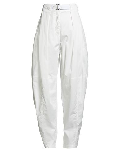 Woman Pants White Size 2 Cotton, Elastane