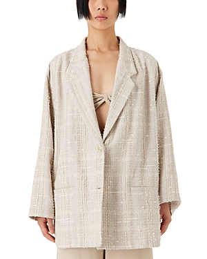 Oversized Check Tweed Blazer