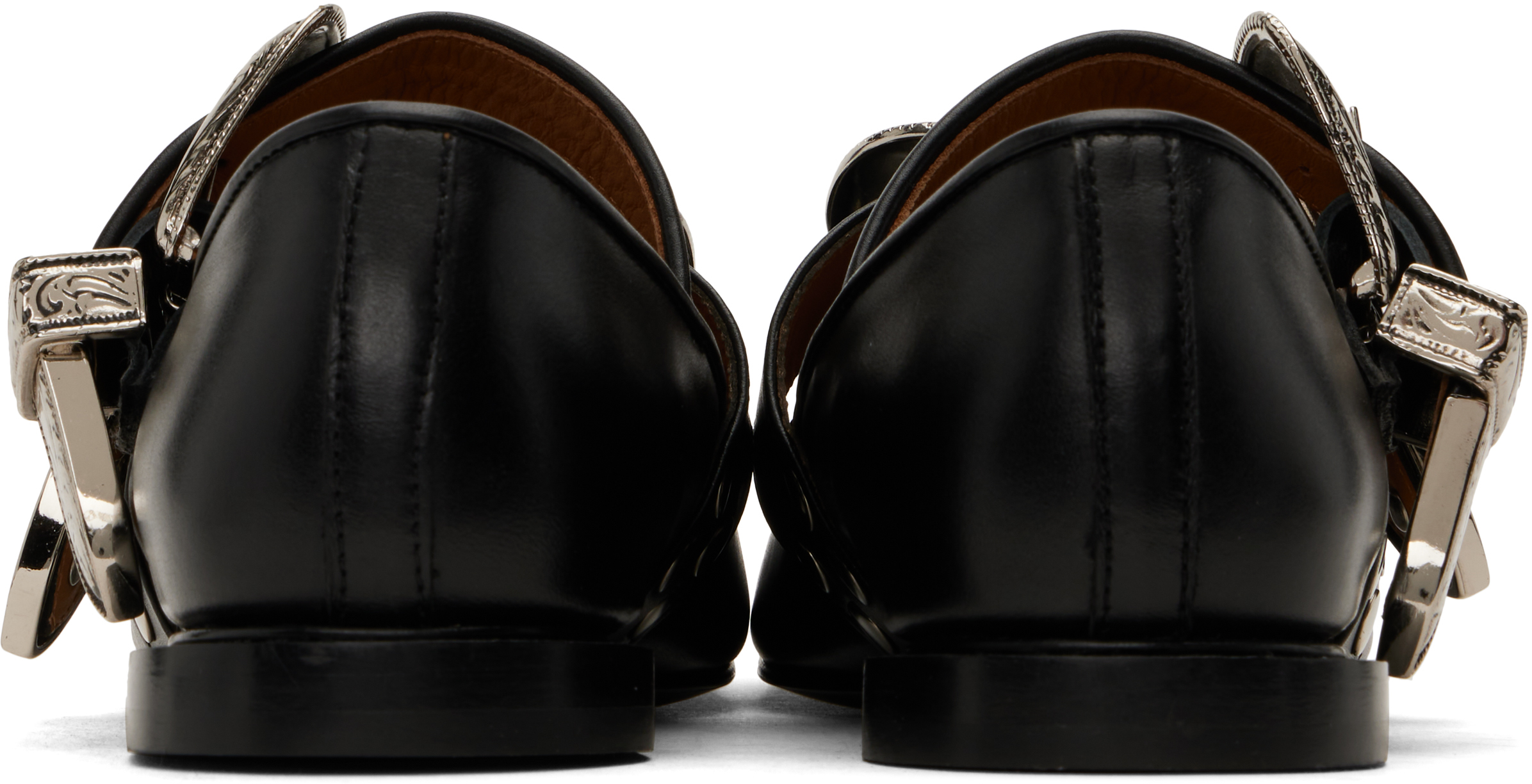 Toga Pulla SSENSE Exclusive Black Metal Leather Ballerina Flats