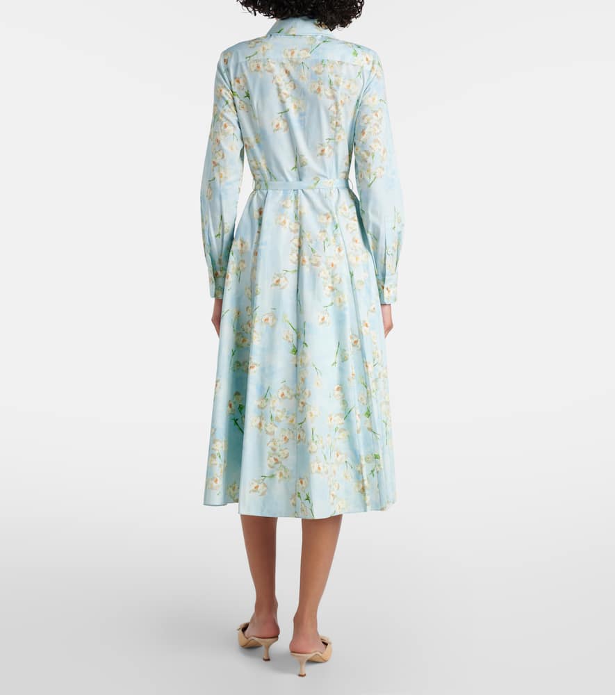 Floral cotton poplin shirt dress