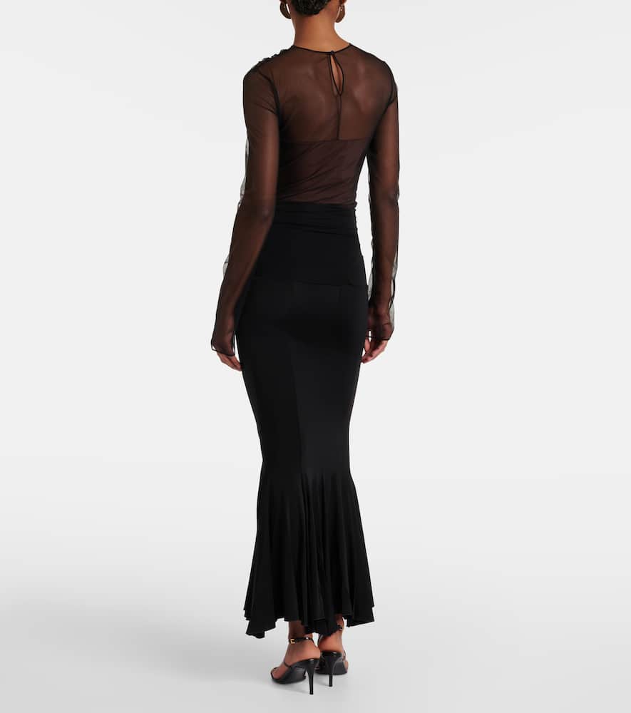 Zoe flared maxi skirt