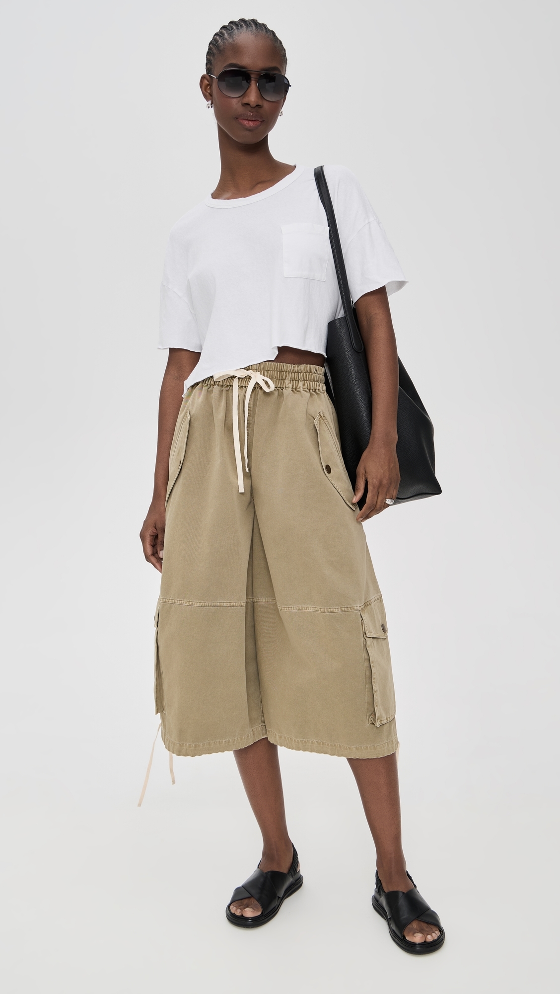 James Perse Cropped Relaxed Fit Pocket Tee White