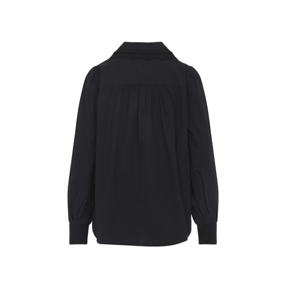 Black Regular Embroidered Shirt