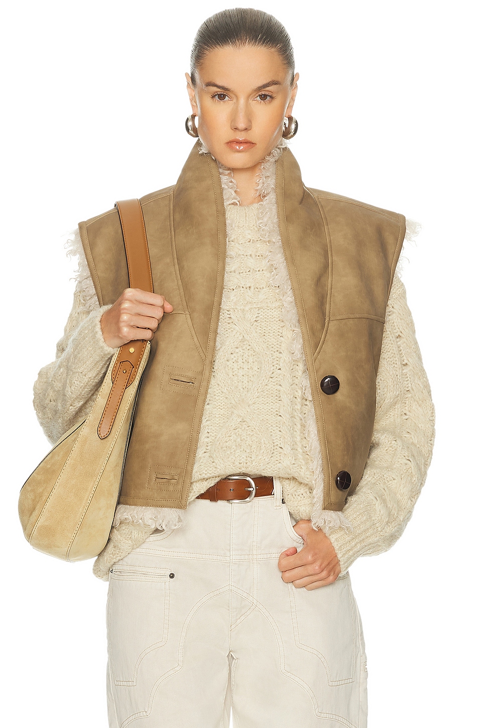 Isabel Marant Etoile Clara Vest in Taupe - Taupe. 34 also in