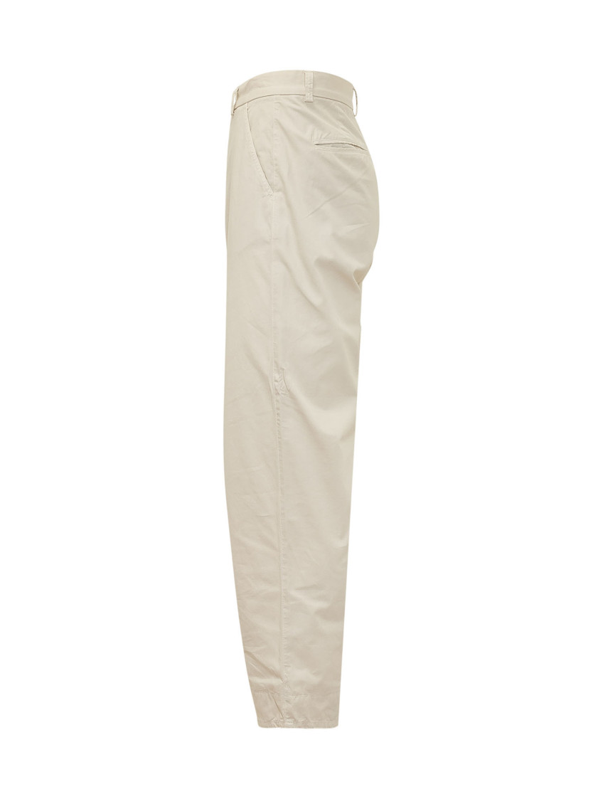 Beige Straight Flat Front Pants