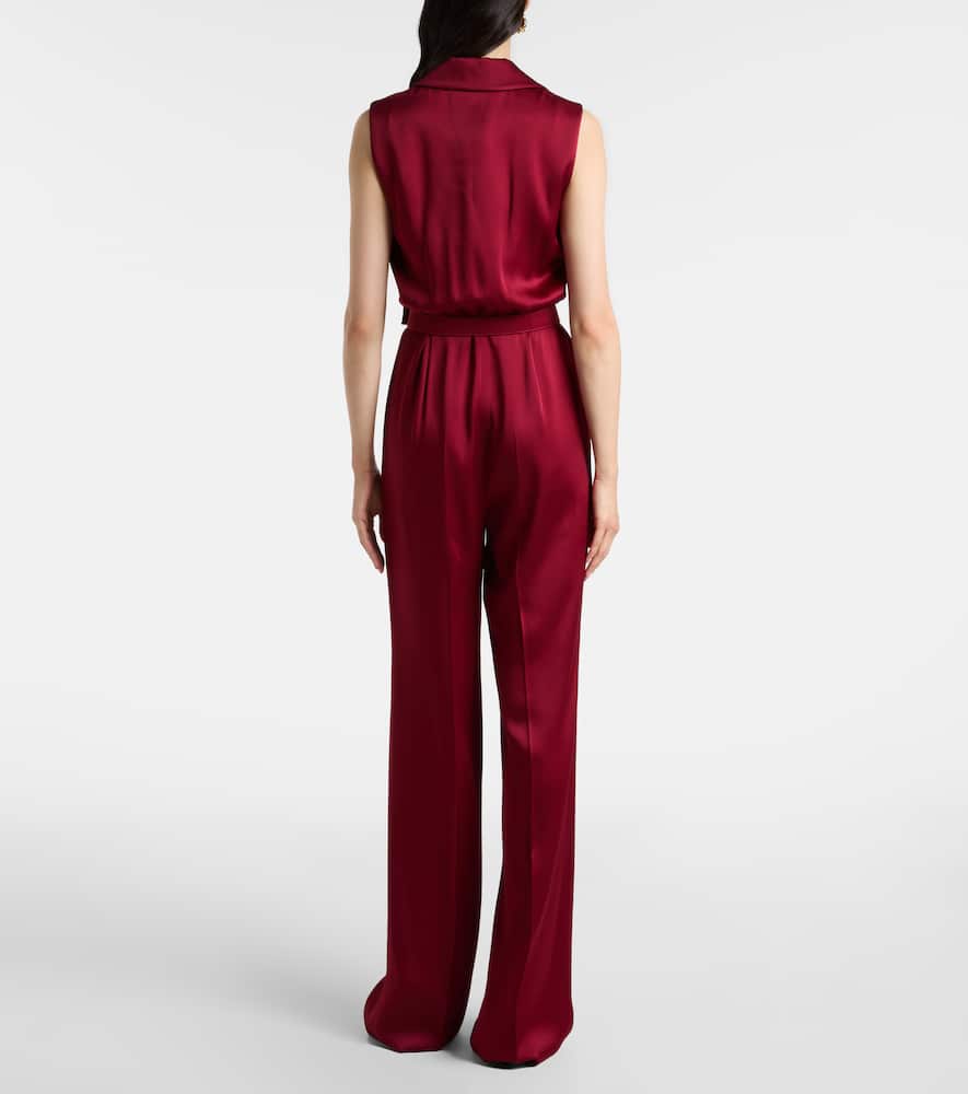 Scalata velvet-trimmed satin jumpsuit