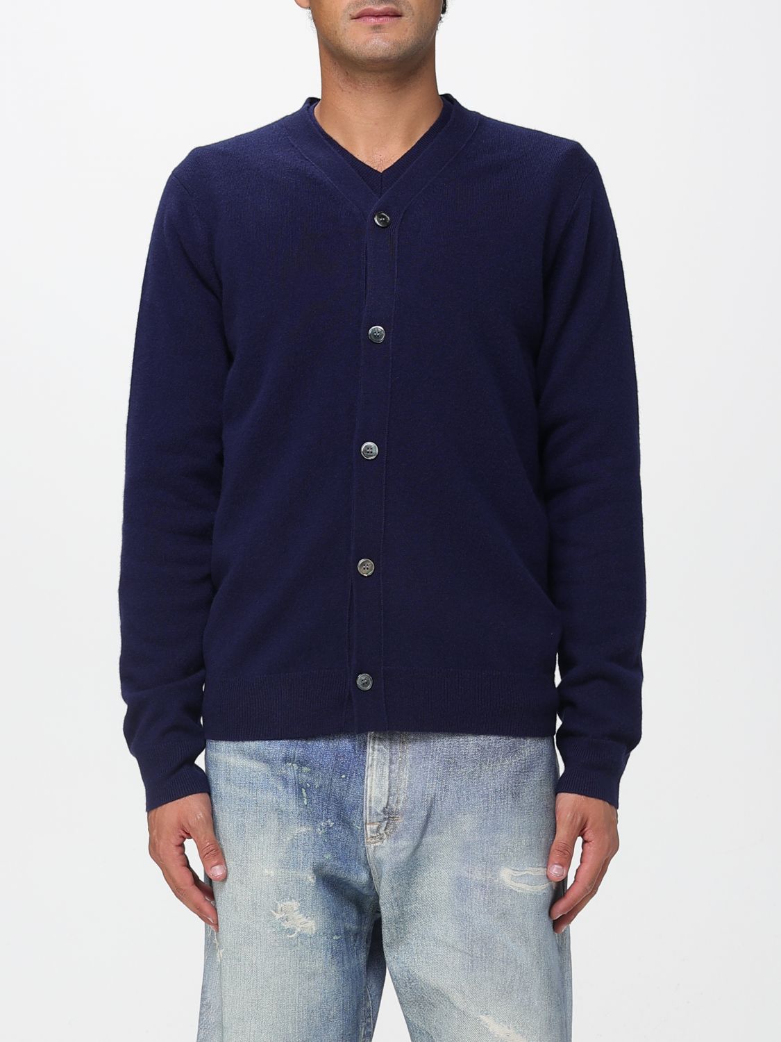 V-neck wool cardigan - Black