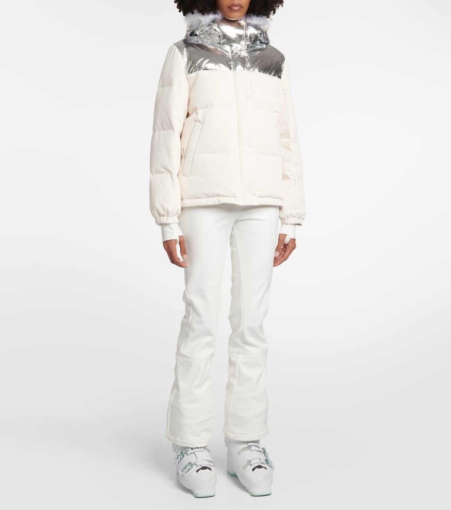 Shearling-trimmed down jacket