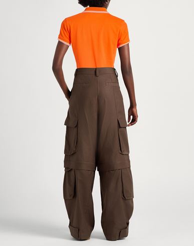 Woman Polo shirt Orange Size S Cotton, Elastane