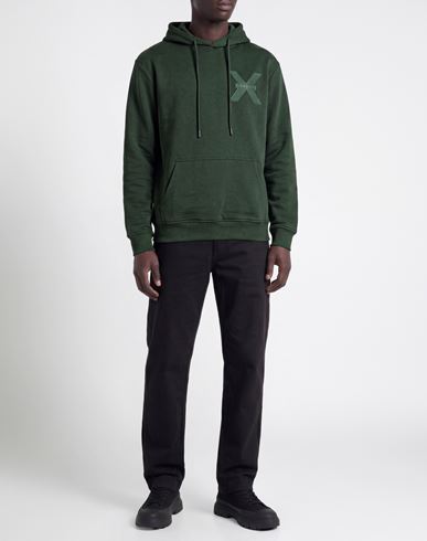 Man Sweatshirt Dark green Size M Cotton, Polyester