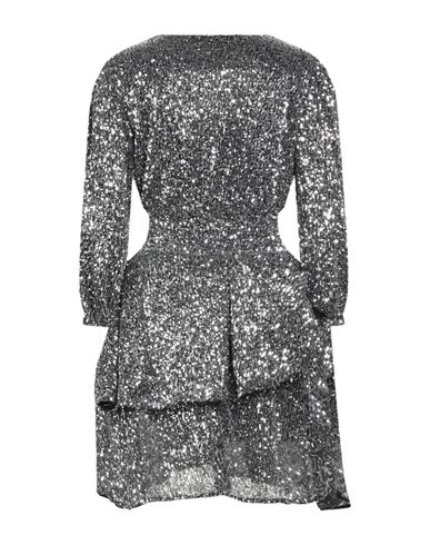 Woman Mini dress Silver Size 2 Recycled polyester, Metallic fiber