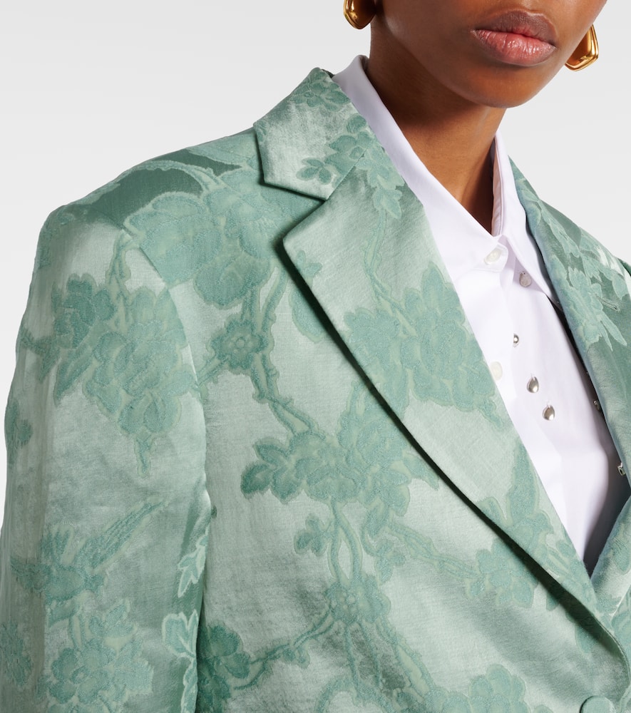 Linen-blend jacquard blazer