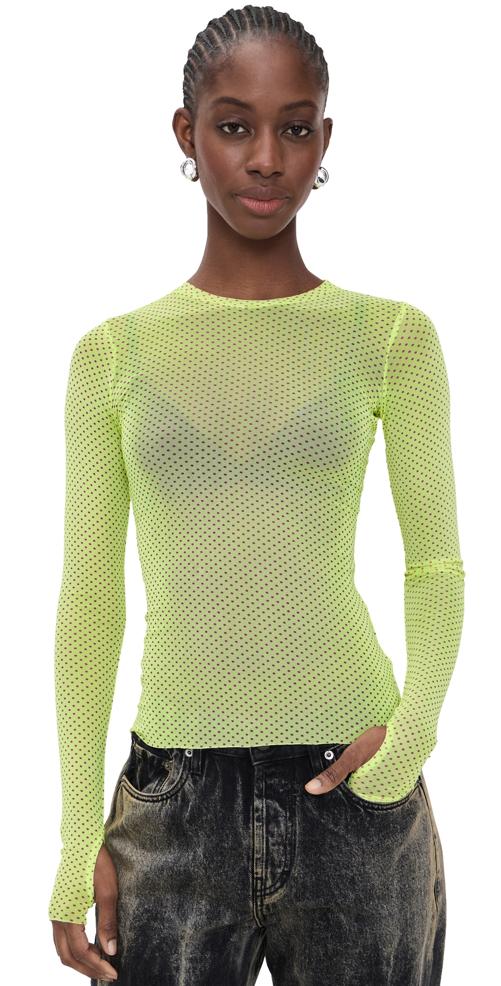 Kaylee Shirt Citrus Pin Dot