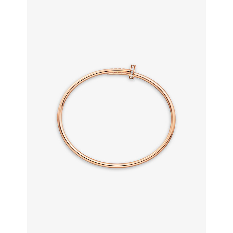 Womens Rose Gold Juste un Clou Small 18ct Rose Gold and 0.18ct Brilliant-cut Diamond Bangle 17CM