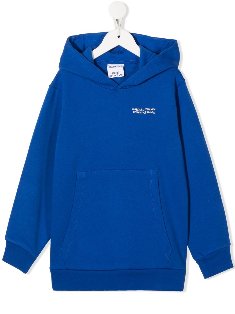 Logo-print cotton hoodie - Blue
