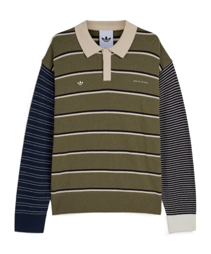 X Song for The Mute 007 striped long-sleeve polo shirt