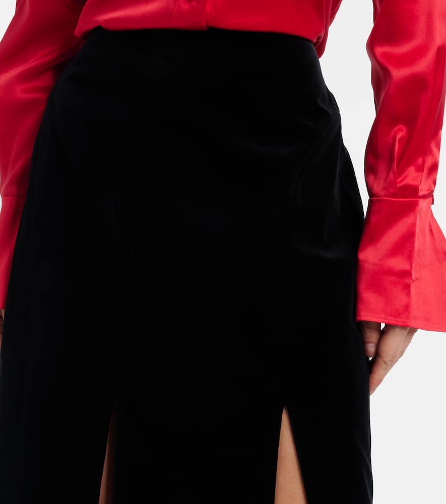 Cotton velvet maxi skirt