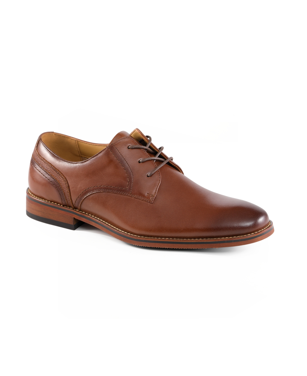 Men's Bramie Leather Casual Derby Shoe - Medium Brown Leather