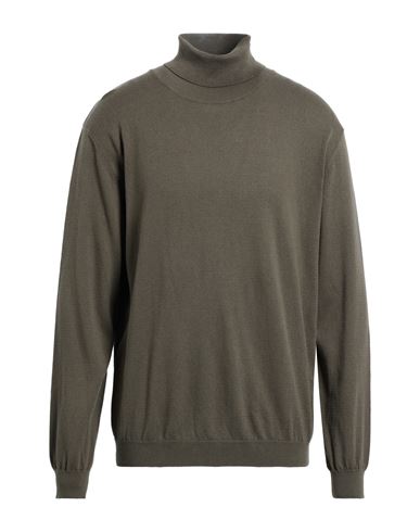 Man Turtleneck Military green Size 46 Cotton, Cashmere