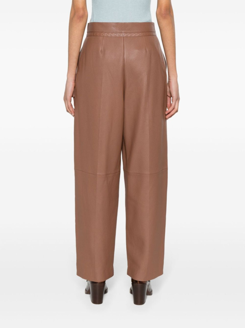 Brown Classic Straight Fit Pants