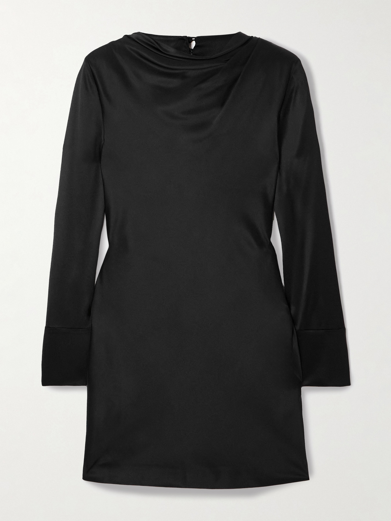 Amal Draped Silk-blend Satin Mini Dress - Black