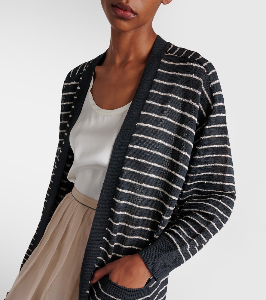 Dazzling striped cotton cardigan