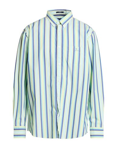 Man Shirt Lime green Size 15 Cotton, Polyester, Elastane