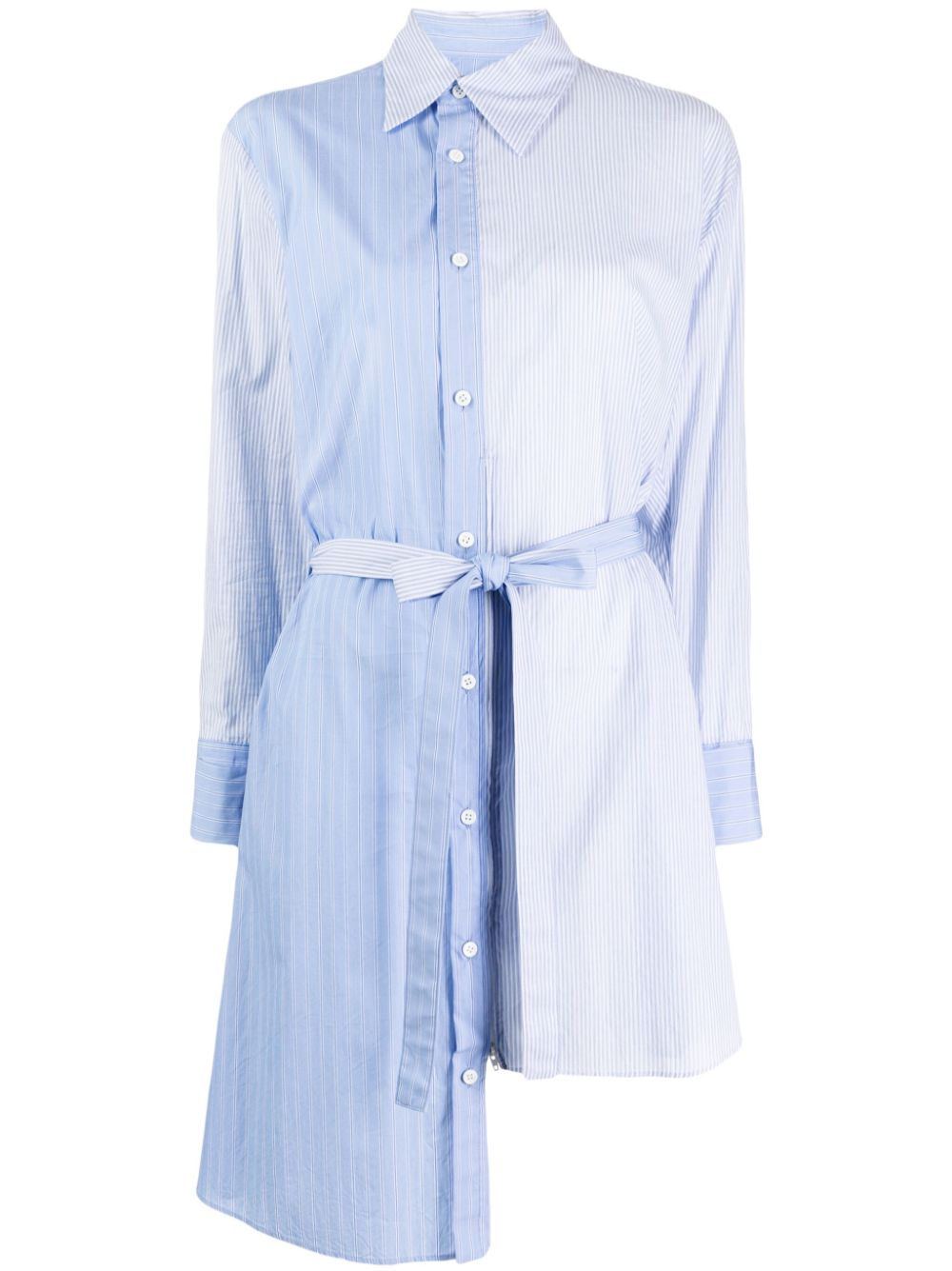 Asymmetric-hem cotton shirt - Blue