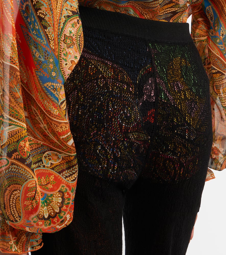 Cotton lace flared pants