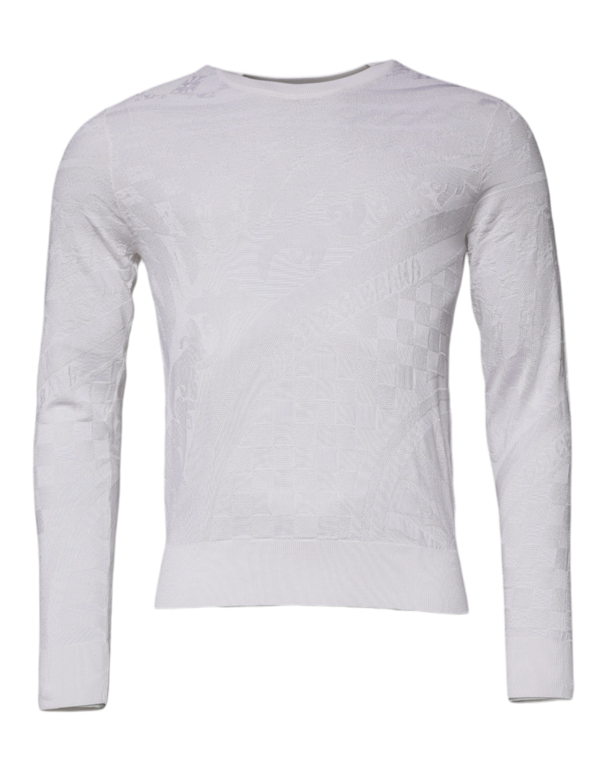 Silk Crew Neck Sweater — White