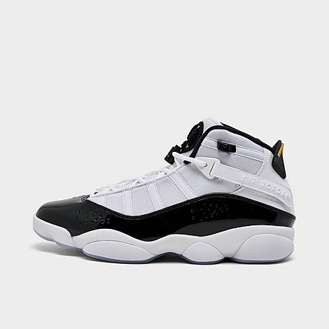 Men's Air 6 Rings Basketball Shoes in White/Black/Gold