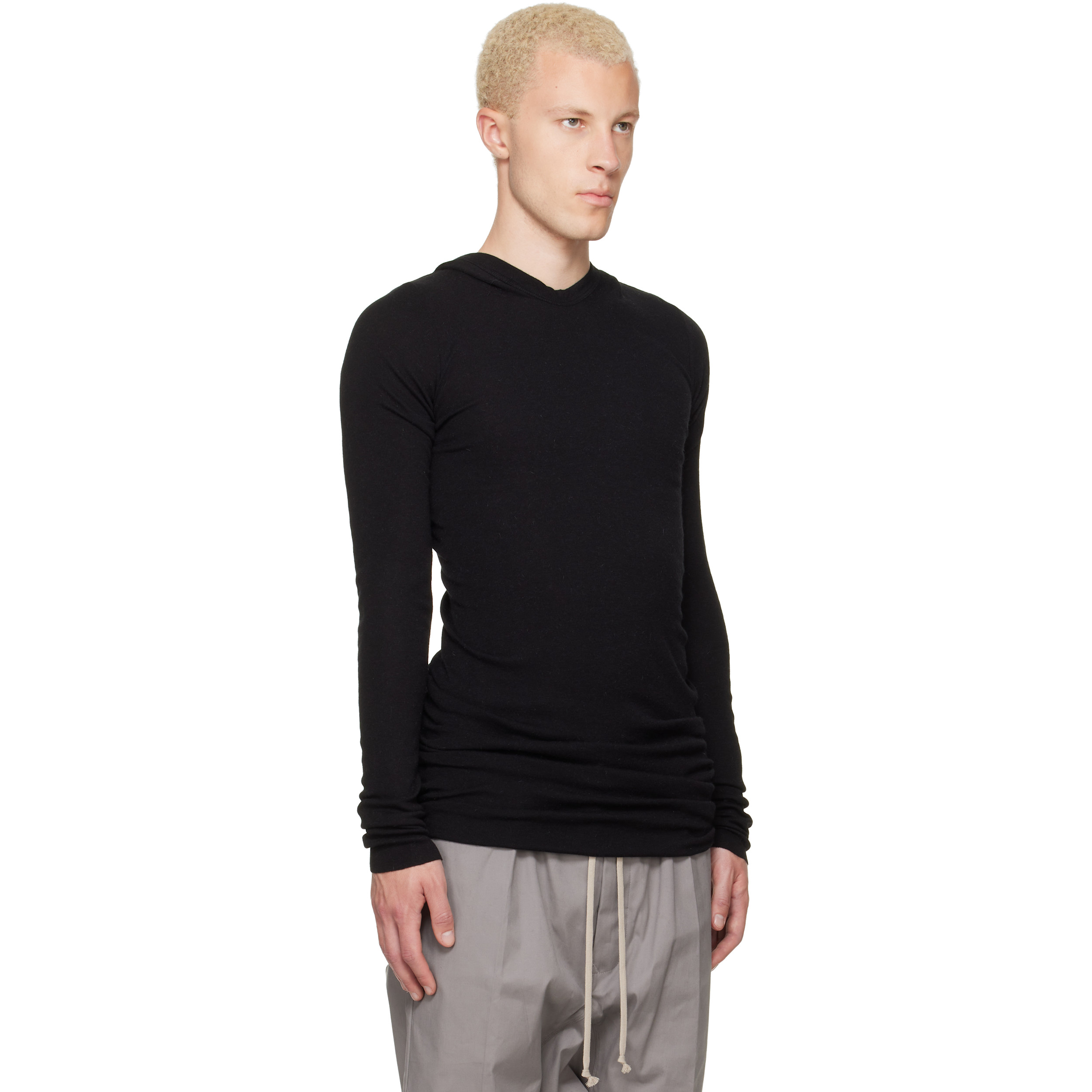 Black Tower Rib LS Hoodie