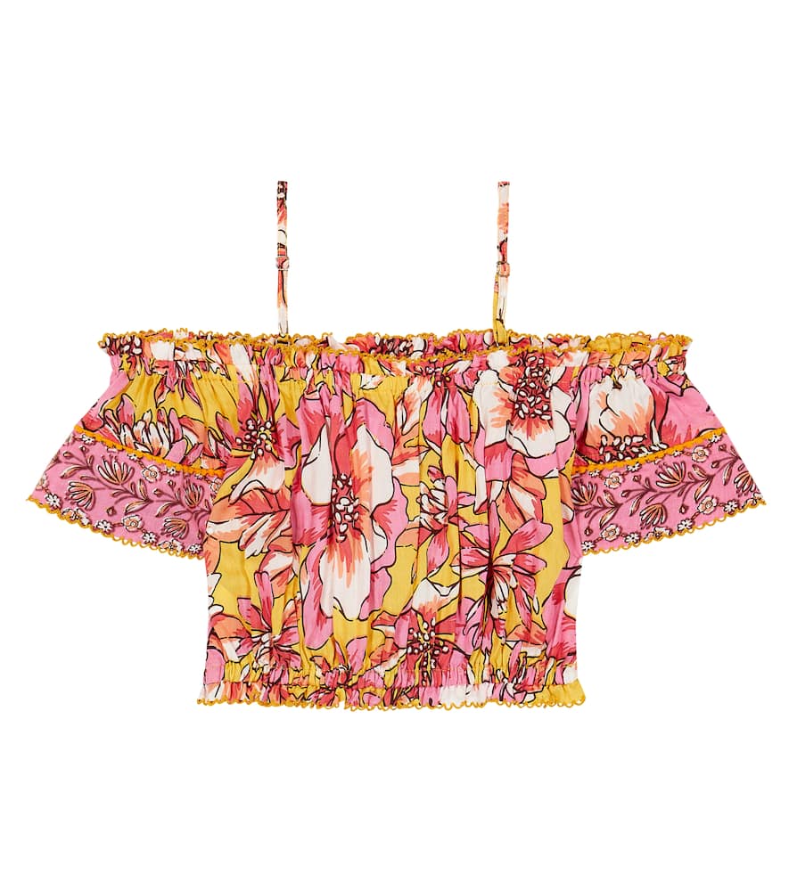 Donna floral off-shoulder top
