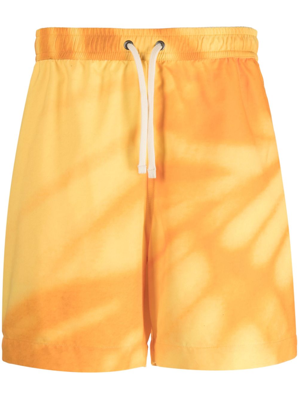 Gold Shadow abstract-print swim shorts - Orange