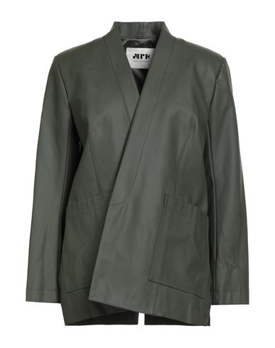 Woman Jacket Dark green Size 10 Cotton, Polyurethane