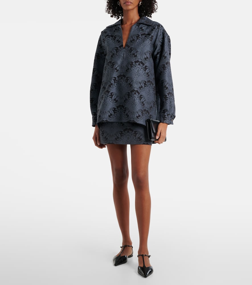 Pomezia wool-blend jacquard miniskirt