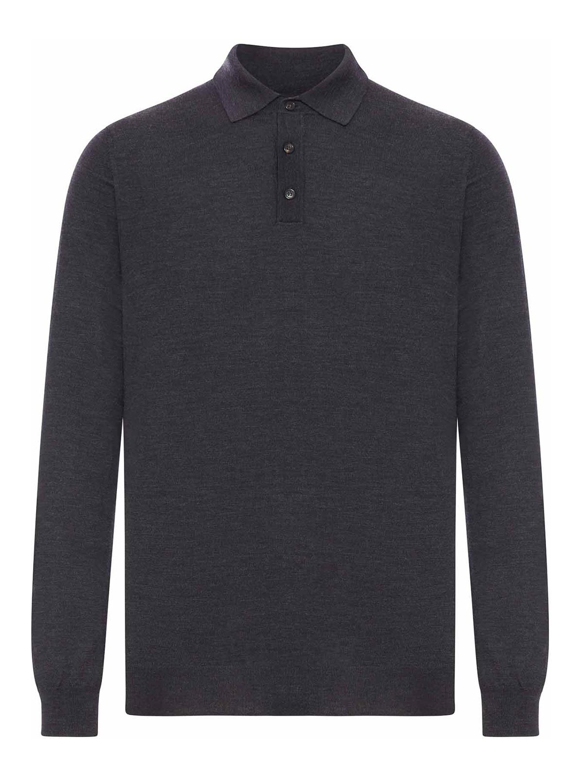 Polo Shirt In Fine Combed Wool