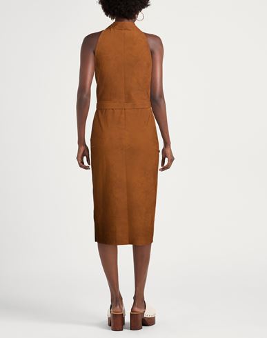 Woman Midi dress Brown Size 6 Polyamide, Elastane