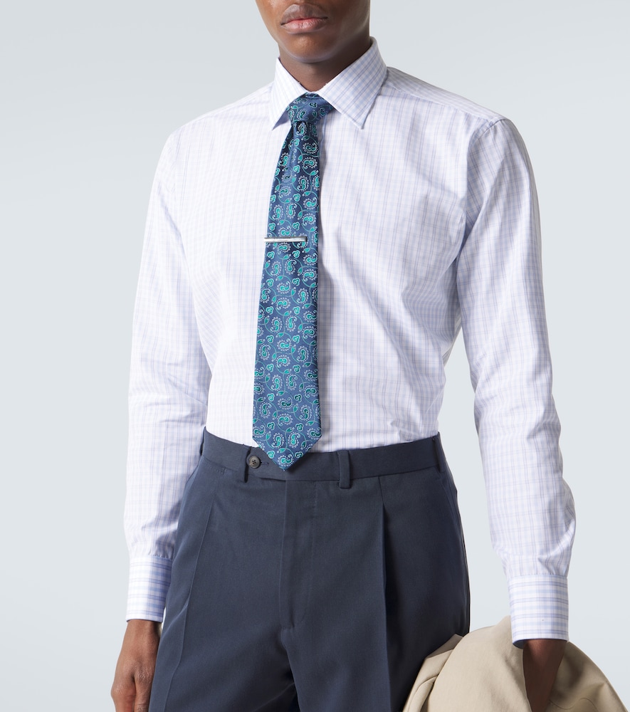 Checked cotton poplin shirt