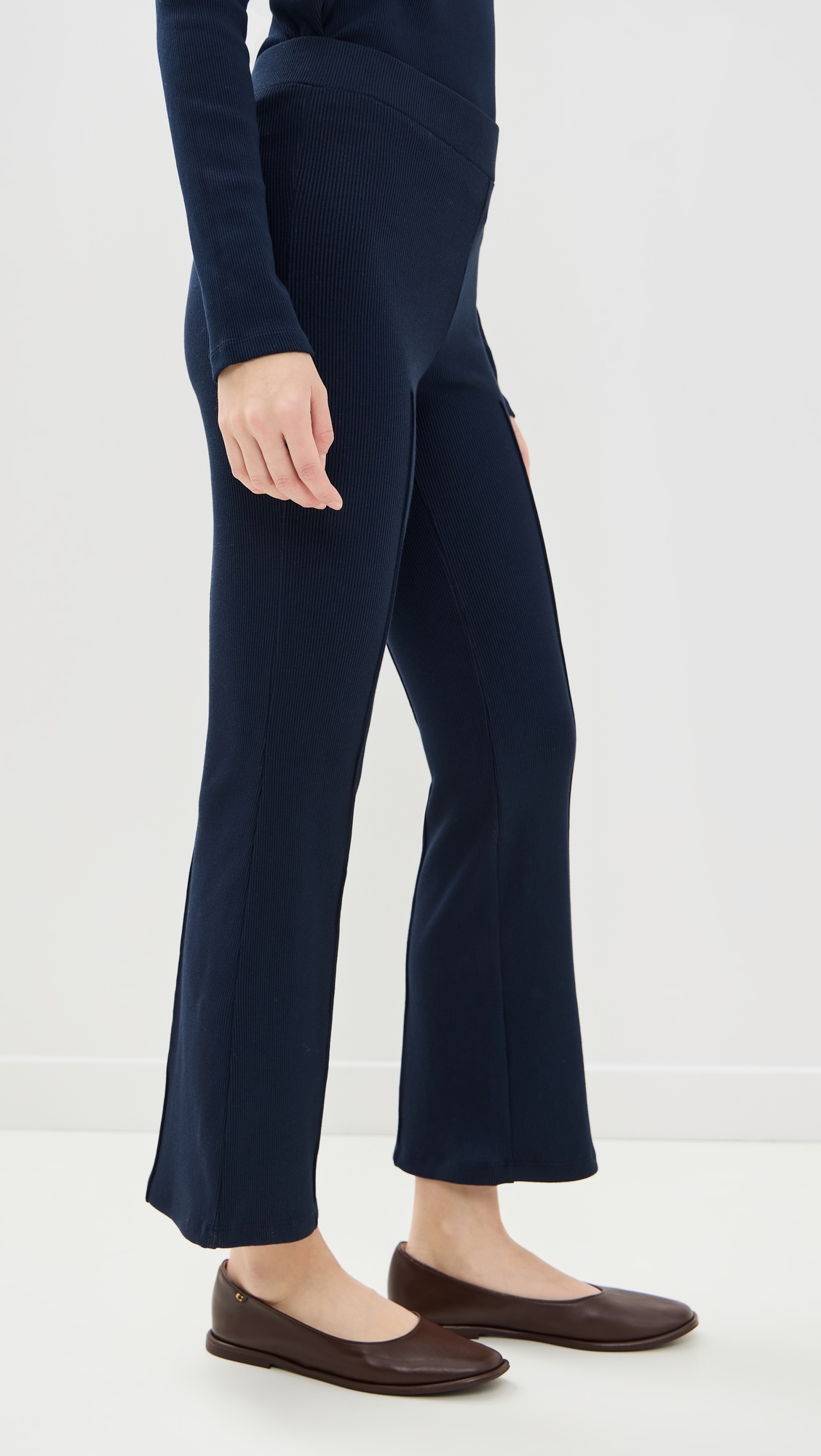The Rib Kick Flare Pants Navy