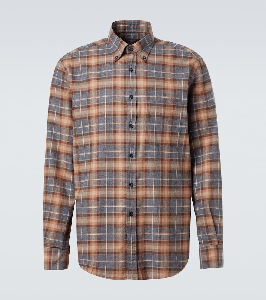 Plaid cotton flannel shirt