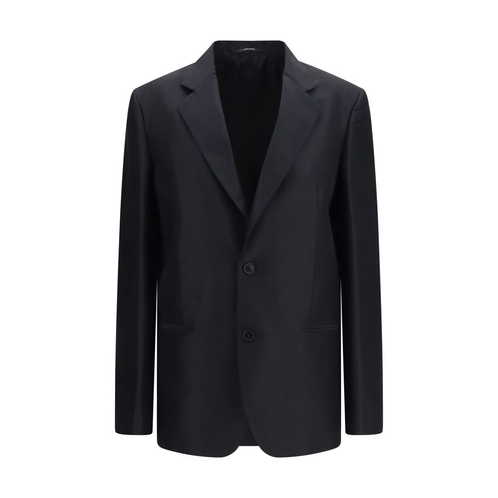 Silk Faille Blazer — Black