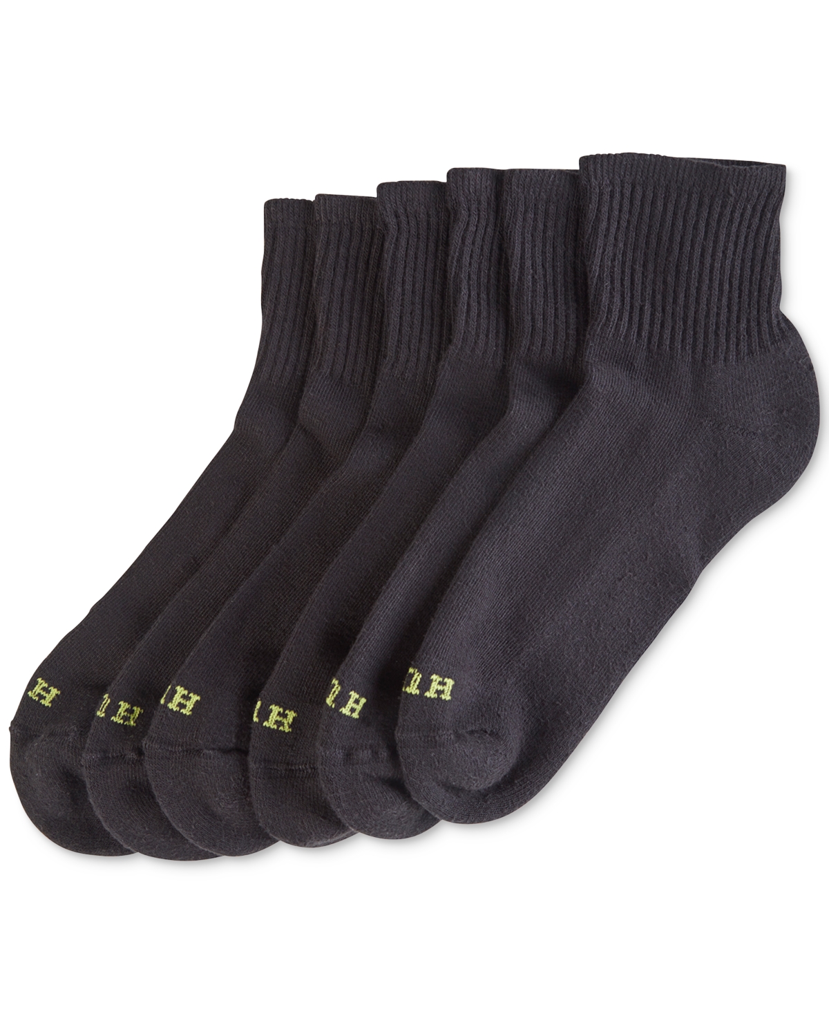 Women's Mini Crew 6 Pack Socks - Black