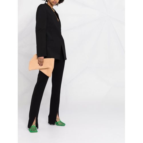 Collarless single-breasted jacket - Black