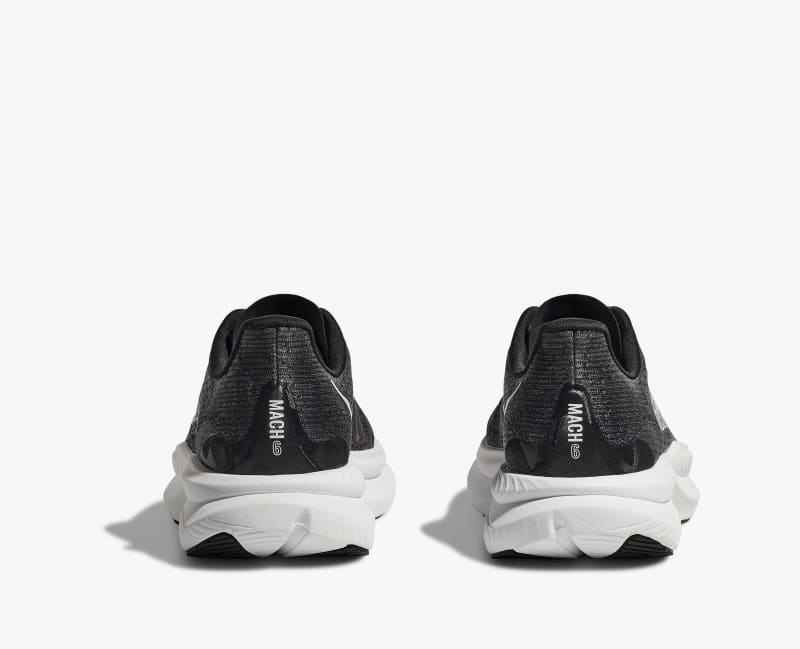 HOKA Mach 6 Shoes in Black/White