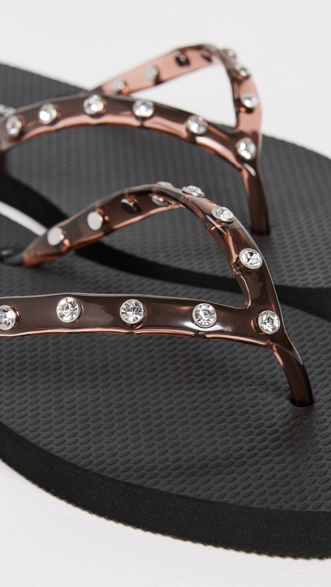 Taryn Crystal Jelly Flip Flops Brown/Black