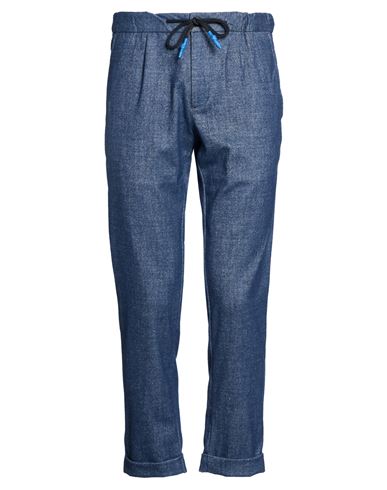 Man Pants Blue Size 26 Polyester, Viscose, Elastane