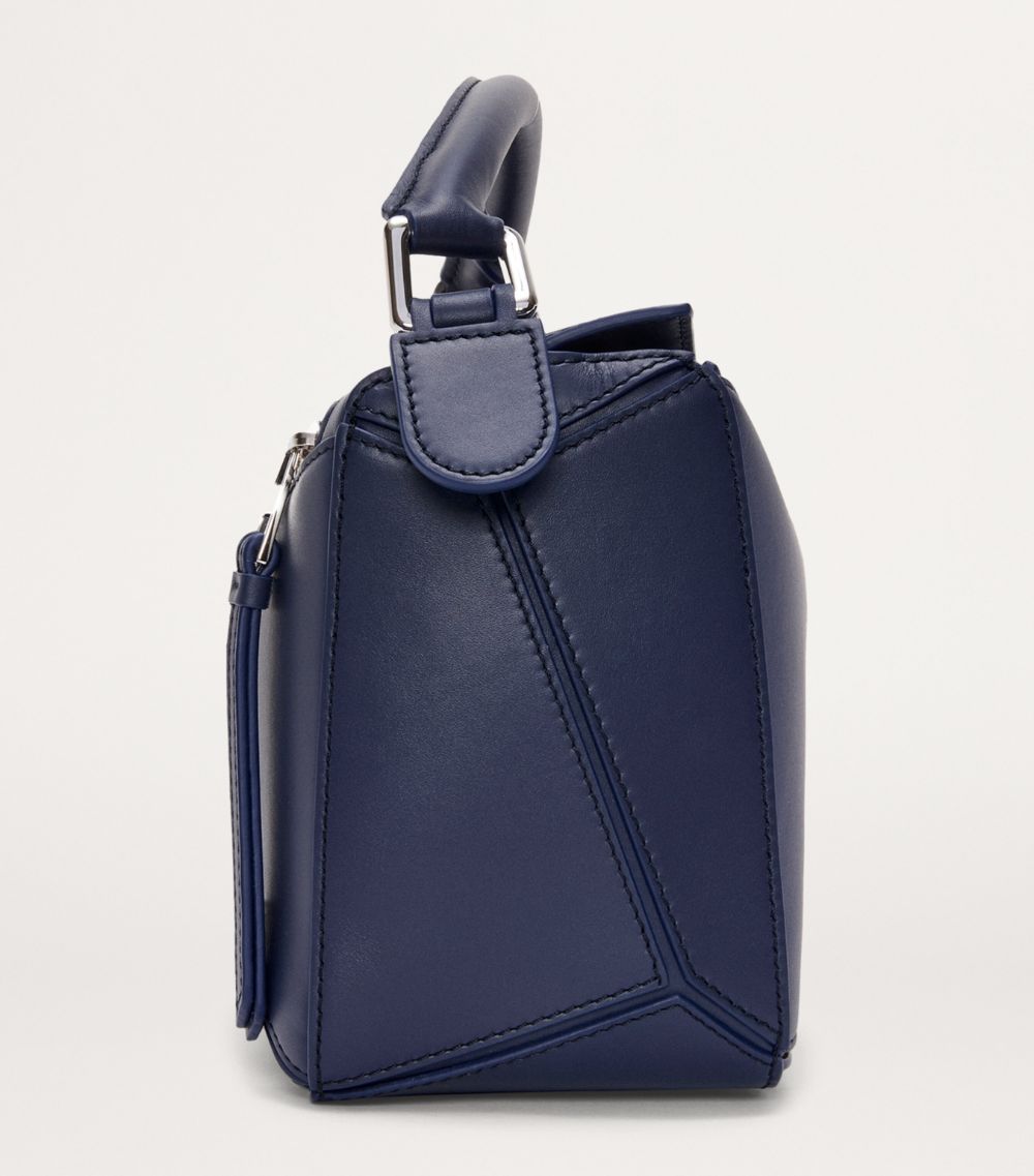 Small Puzzle Edge Top-Handle Bag