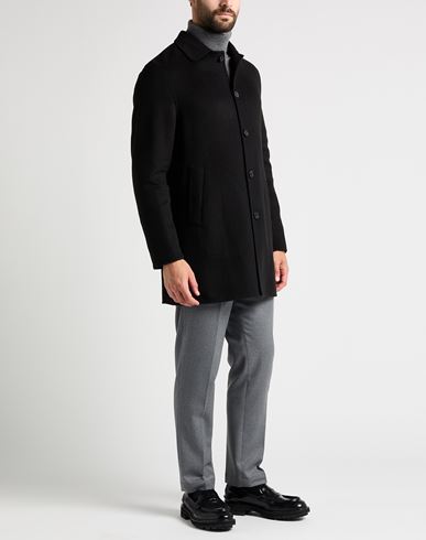 Paltò Man Coat Black Size 44 Wool, Nylon
