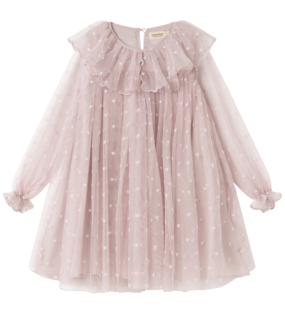 MarMar Tulle Dress - Dera - Cloud Gray Hearts - MarMar - 8-9 Y 128-134 - Dre